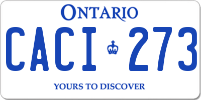 ON license plate CACI273