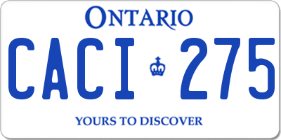 ON license plate CACI275