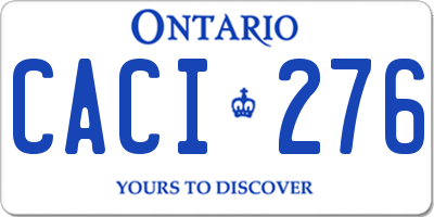 ON license plate CACI276