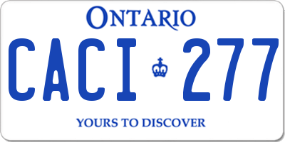 ON license plate CACI277