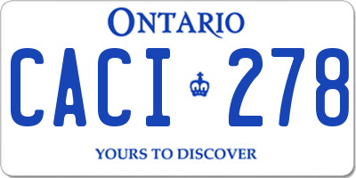 ON license plate CACI278