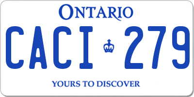 ON license plate CACI279