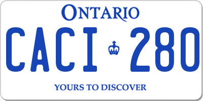 ON license plate CACI280