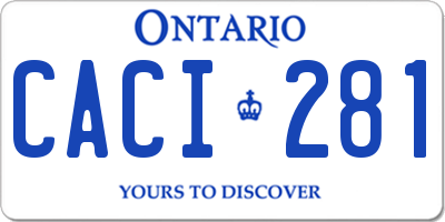 ON license plate CACI281