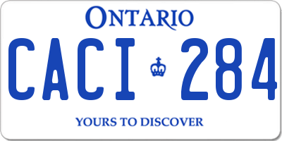 ON license plate CACI284