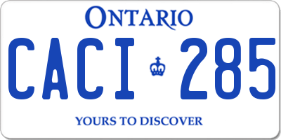 ON license plate CACI285