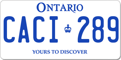 ON license plate CACI289