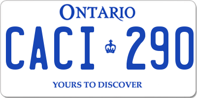 ON license plate CACI290