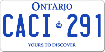 ON license plate CACI291