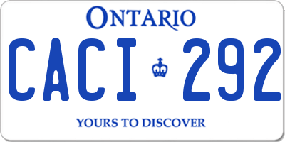 ON license plate CACI292