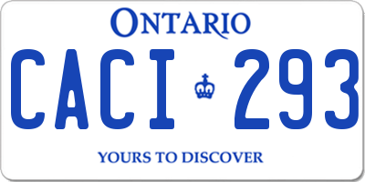 ON license plate CACI293