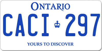 ON license plate CACI297