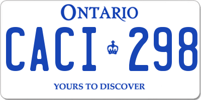 ON license plate CACI298