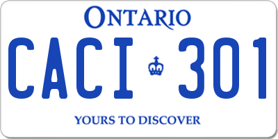 ON license plate CACI301