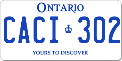 ON license plate CACI302