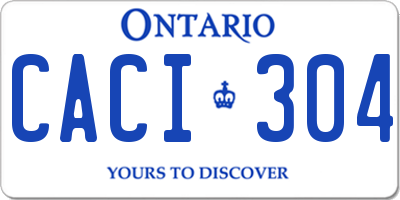 ON license plate CACI304