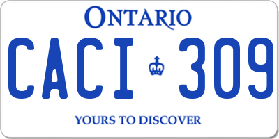 ON license plate CACI309