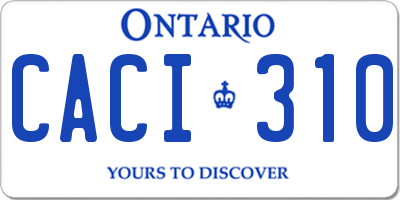 ON license plate CACI310