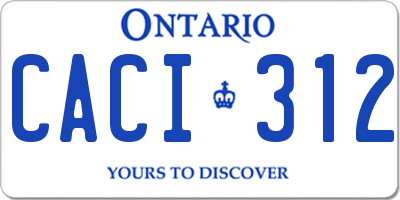 ON license plate CACI312