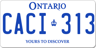 ON license plate CACI313