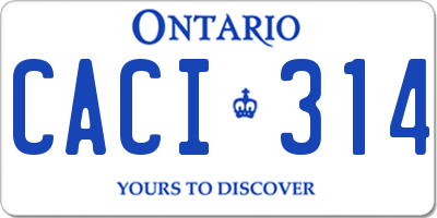 ON license plate CACI314