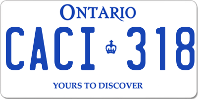 ON license plate CACI318