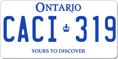 ON license plate CACI319