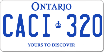 ON license plate CACI320