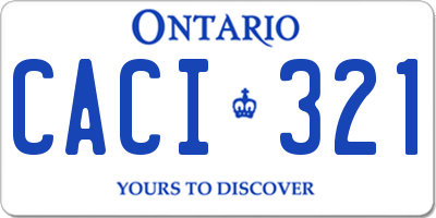 ON license plate CACI321