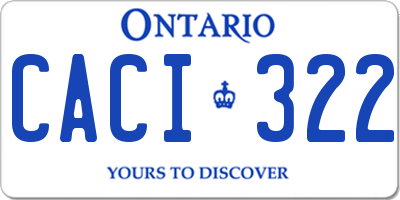 ON license plate CACI322