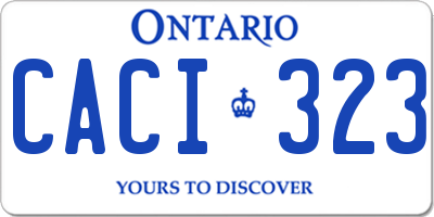 ON license plate CACI323