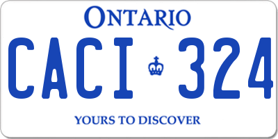 ON license plate CACI324