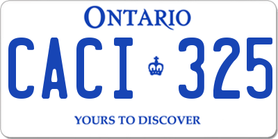 ON license plate CACI325