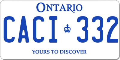 ON license plate CACI332