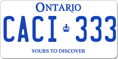 ON license plate CACI333