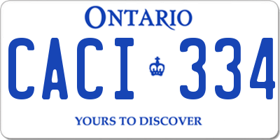 ON license plate CACI334