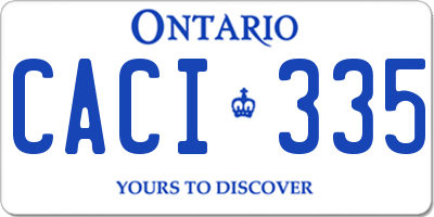 ON license plate CACI335