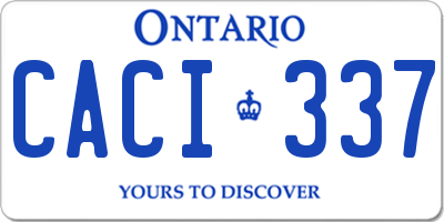 ON license plate CACI337