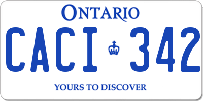 ON license plate CACI342