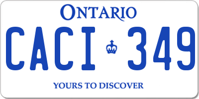 ON license plate CACI349