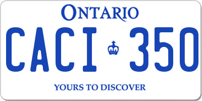 ON license plate CACI350