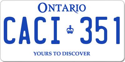 ON license plate CACI351