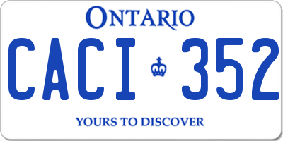 ON license plate CACI352