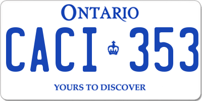 ON license plate CACI353