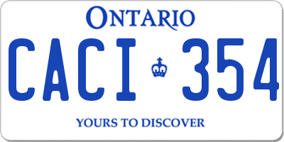 ON license plate CACI354