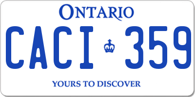 ON license plate CACI359