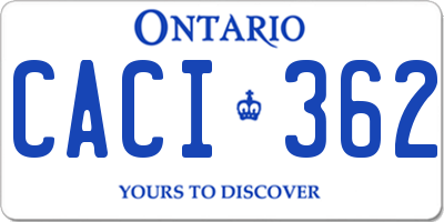 ON license plate CACI362