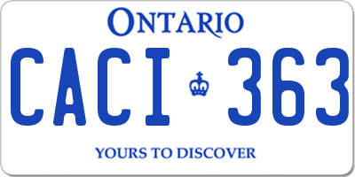 ON license plate CACI363