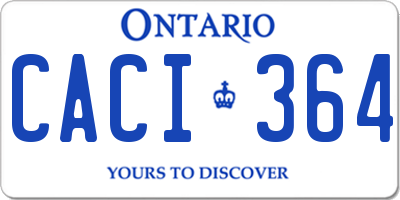 ON license plate CACI364