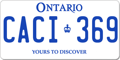 ON license plate CACI369